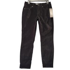Ruff Hewn Black Velvet Pants NEW $69 Stretch Skinny Ankle Trousers Womens Size 2